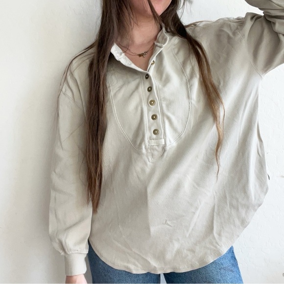 We The Free Beige Tan Pullover Henley - Picture 3 of 8